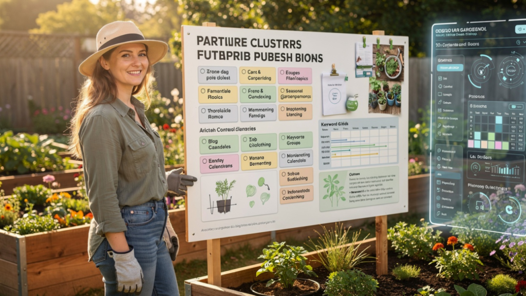 Gardening blogger using AI tools to organize content calendars and seasonal publishing plans.
