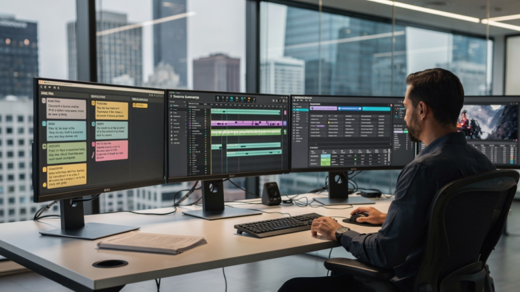 Documentary creator using AI tools to organize research and production workflows