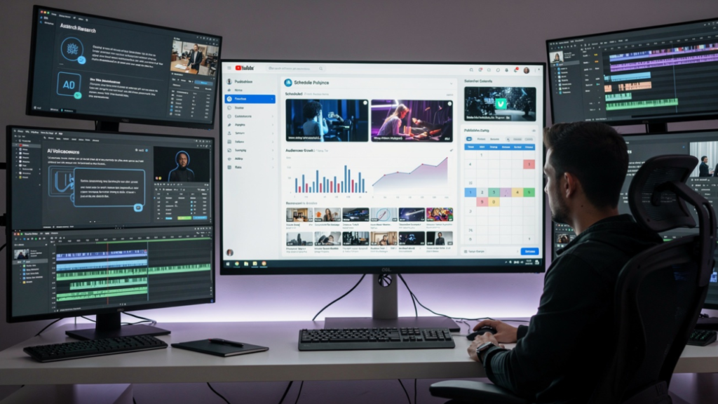 Automated workflow system for publishing quiz videos on YouTube